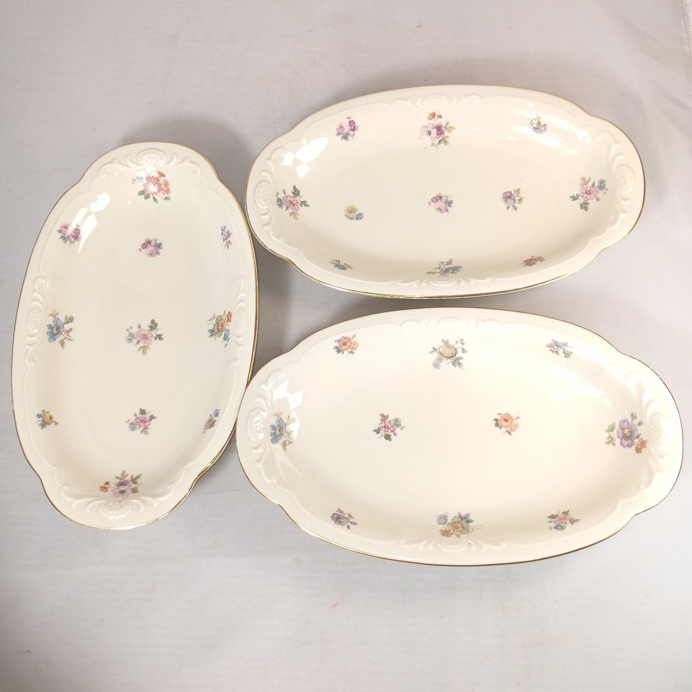 VTG Royal Bayreuth Royal Tettau Germany U.S. Zone Cream Floral Oval Serving Dish